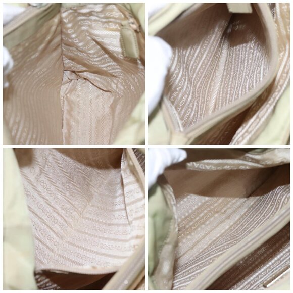 PRADA Hand Bag Nylon Beige Auth bs23980 - Picture 13 of 15